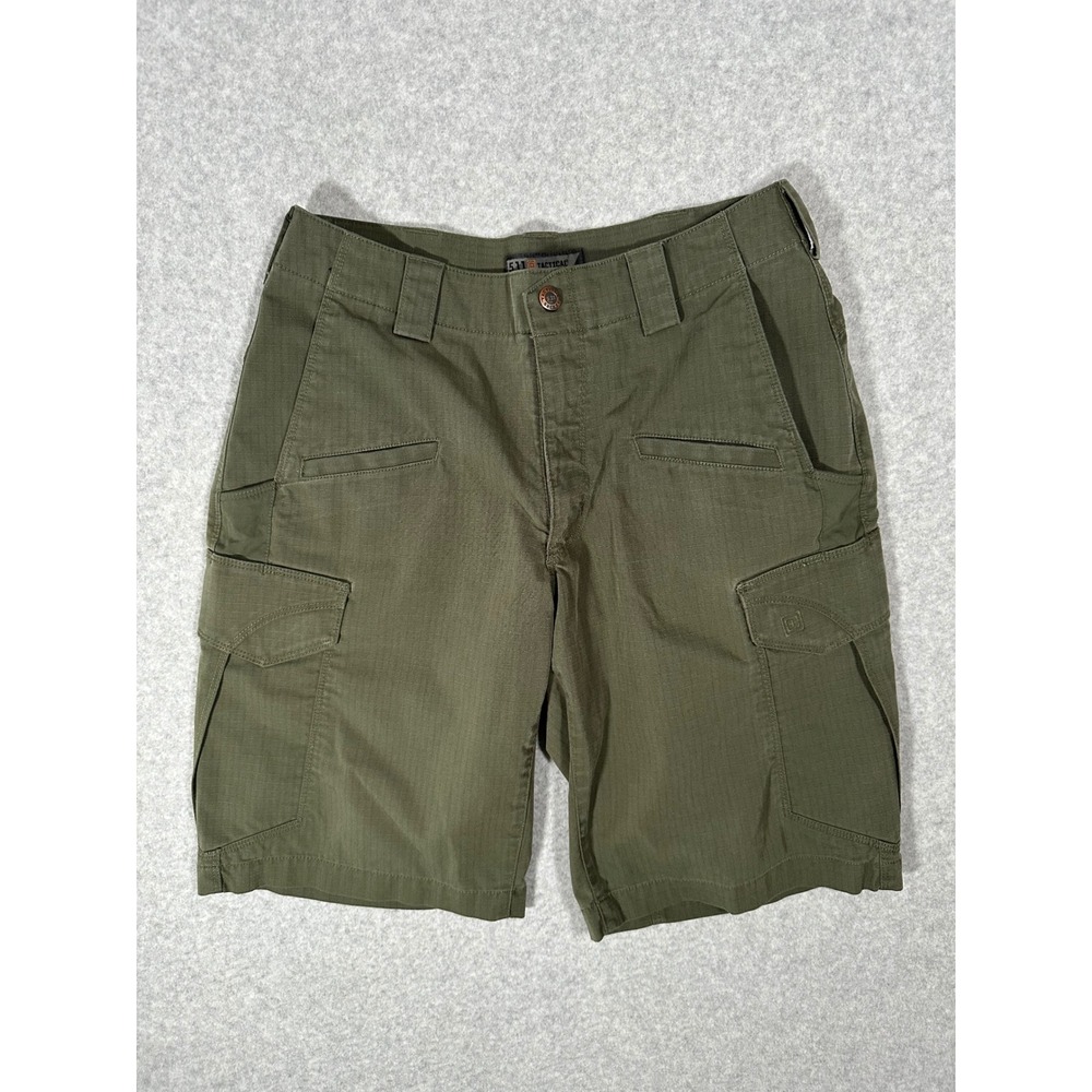 5.11 Tactical Mens Olive Green Ripstop Cargo Shorts‎ Size 28 Outdoor Workwear